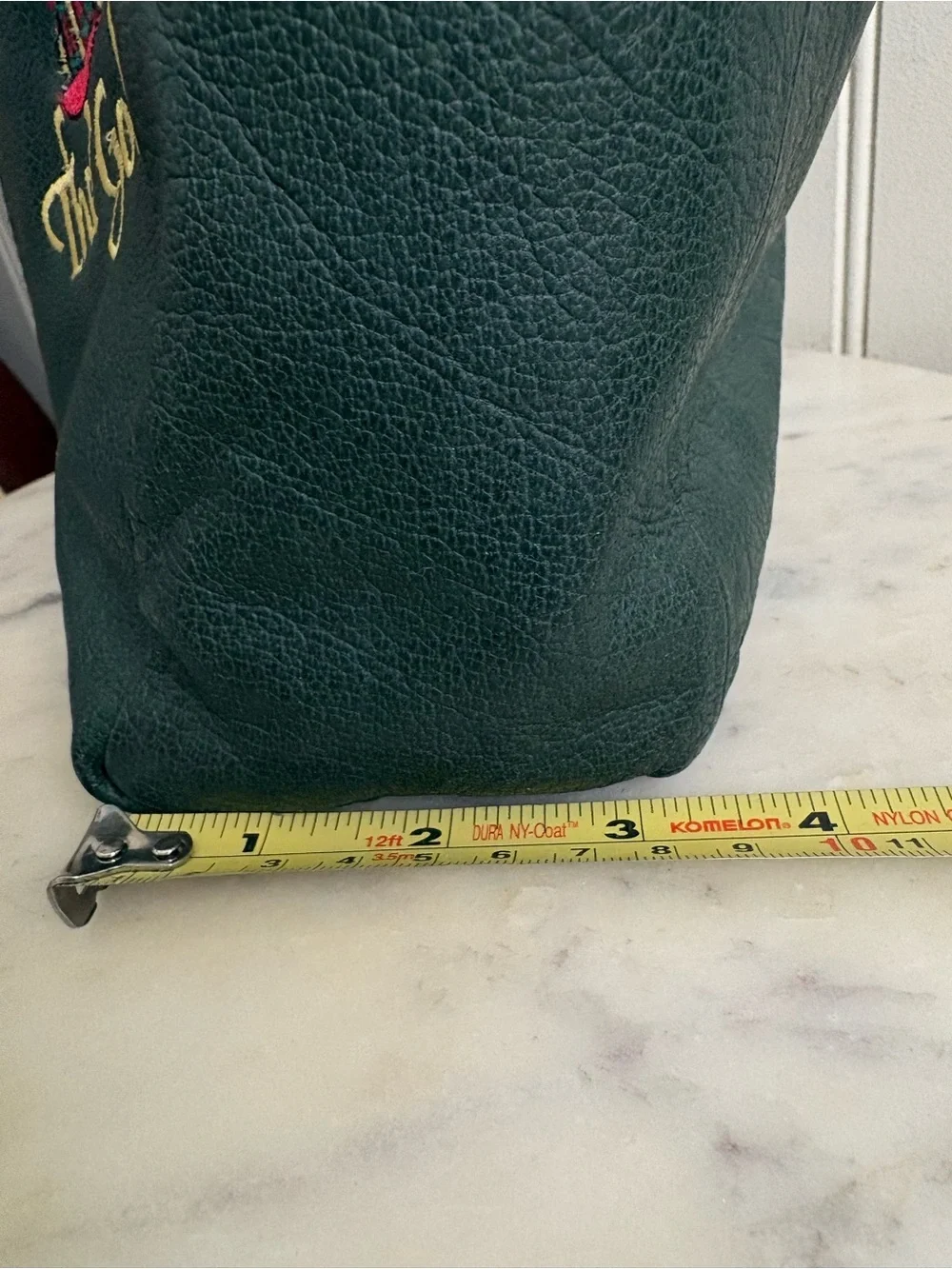 Vintage Golf Shoes Travel Bag Green Faux Leather & Black Velour VTG Grandpacore